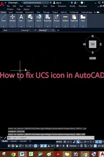 UCS Icon Visibility in AutoCAD-06 !#autocad #autocadtips