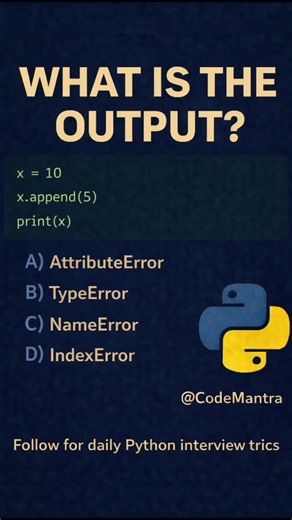 codemantra96 on Instagram: "Interview Questions | Python Code | Guess Output #pythonlearning #python #pythonprogramming"