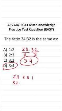ASVAB/PiCAT Math Knowledge Practice Test Q: Ratios #acetheasvab with #grammarhero #afqt