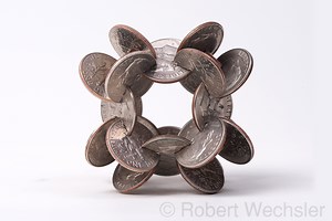 Intricate Geometric Sculptures Made of Coins