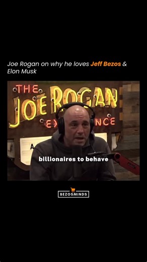 Jeff Bezos Fan Page on Instagram: "Joe Rogan says there are two kinds of billionaires and he respects both for totally different reasons. On his podcast, he contrasted Elon Musk and Jeff Bezos as opposite ends of the spectrum. “I love Elon ’cause he’s f***ing crazy he lives in like a $50,000 house, doesn’t own much, doesn’t even have a car. And he’s one of the richest guys on Earth.” Then there’s Bezos. “Bezos is balling out of control. They had to take a bridge apart to get his yacht through.” 