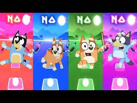 BLUEY MAGIC 🆚 BLUEY BINGO FRIENDS 🆚 FUNNY MOMENTS | Tiles Hop EDM Rush + BeamNG.drive Gameplay #19