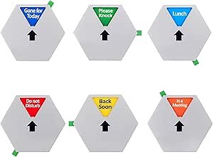 Kichwit Privacy Sign, Do Not Disturb Sign, Please Knock Sign, In a Meeting Sign, 5 Inches, Silver