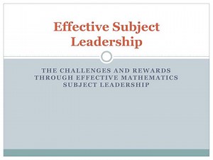 PPT - Effective Subject Leadership PowerPoint Presentation, free download - ID:5709027