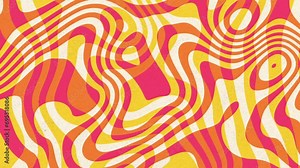 Retro 70s stylized background with colorful waves, grainy texture, seamless loop, 4k animation Stock Video