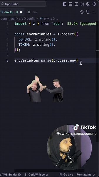 Typesafe environment variables #zod #typescript #javascript #env