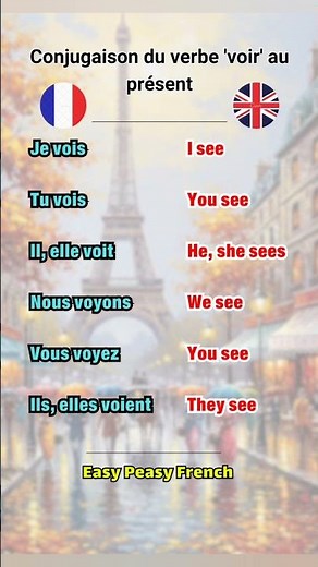 French Verb ' Voir ' How to Conjugate it #shorts #french #learnfrench #frenchlanguage