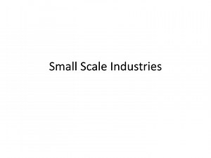 Small Scale Industries - SlideServe