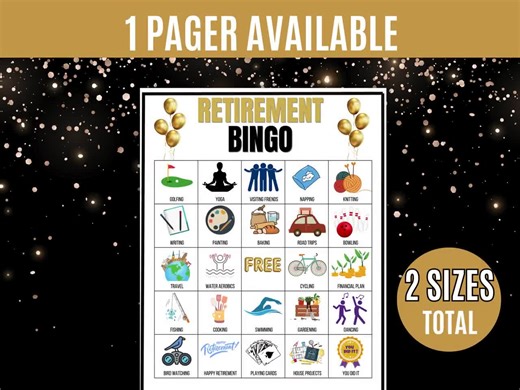 Retirement Bingo, 50 Retirement Celebration Bingo Cards, Retirement Activity, Retirement Party Game, Retirement Game, Retirement Printable - Etsy