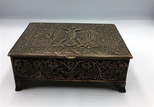 Vintage Metal Keepsake Box With Two Headed Eagle - Etsy