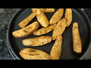 Potato wedges in microwave recipe... Quick, very easy and crispy tea time snack #MicrowaveRecipe