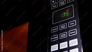 Motion of food being heated in microwave oven