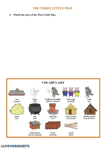 The Three Little Pigs online worksheet