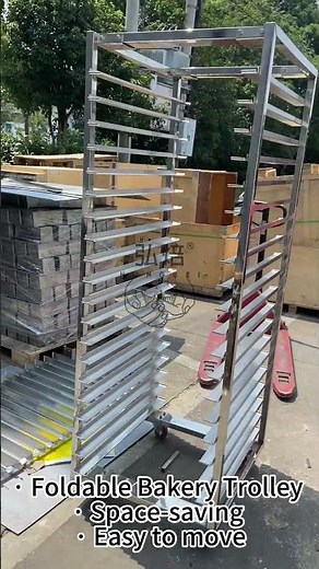Foldable Bakery Trolley | Space-Saving & Heavy-Duty Solution