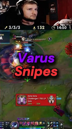 Lethality Varus Snipes #leagueoflegends #shorts #youtubeshorts