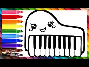 Drawing and Coloring a Cute Piano 🎹🌈 Drawings for Kids