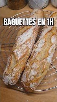 BAGUETTES EXPRESS EN 1H CHRONO #faitmaison #recettefacile #sans pétrissage #baguettemaison