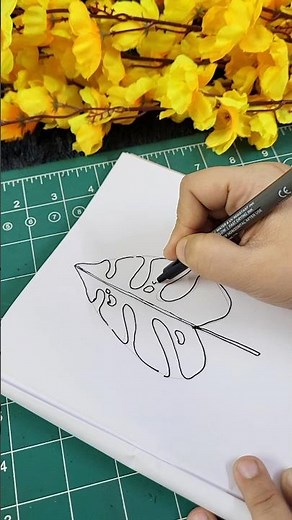 How to draw a monstera leaf 🍃 - 782