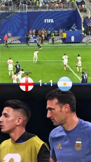 Scaloni's Reaction to Argentina's 90+ Minute Winner vs England Was INSANE!" 🔥 #messi #goat #fyp