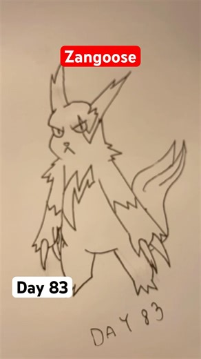 Drawing Zangoose❤️🤍 | Pokémon