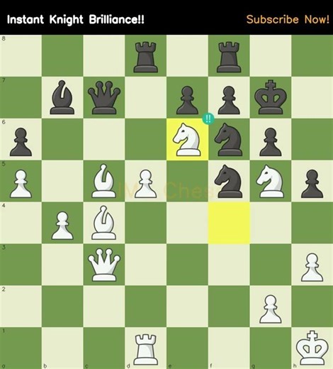 Instant Knight Brilliance!! #chesschallenge #knightsacrifice #tacticstime #fork