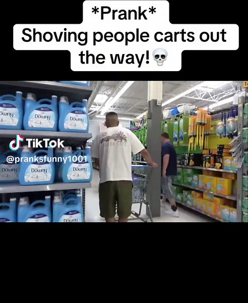 Hilarious Prank: Shoving People's Carts Out of the Way!