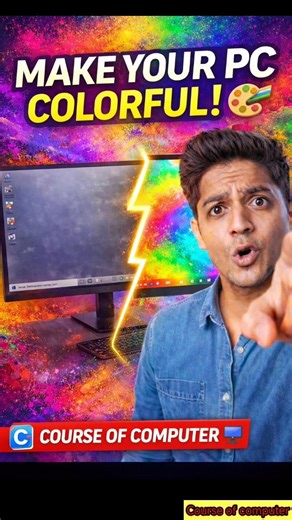 Make Your PC Colorful for Holi 🎨 | Digital Holi Trick 2026 | Course of Computer #Shorts #Holi