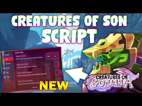 *NEW* Creatures of Sonaria Script (PASTEBIN 2024) (AUTOFARM, KILL AURA , AUTO EAT )