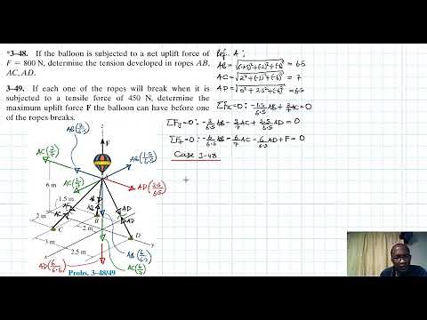 3–48, 3–49 Equilibrium of a Particle (Chapter 3: Hibbeler Statics) Benam Academy