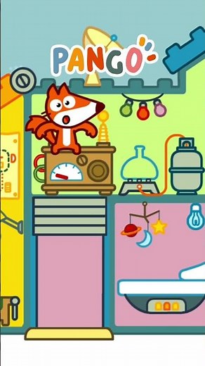 Fox takes the elevator! 🦊🏡#shorts #FoxElevator #PangoLand