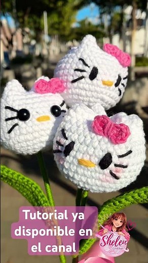 Tulipán Hello Kitty a Crochet 🌷 #crochet #tejedoras #hellokitty