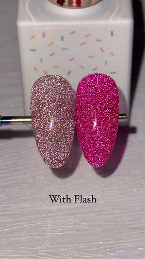 These gel polishes are called “Reflective Gels” or “Flash Gels” because they contain glitter and tiny reflective particles. They are slightly gritty in texture because of this. Once the topcoat is applied they are smooth. They will also appear different under different lighting because of this. Please fully cure each coat under a UV/LED light for at least 1 minute.•••••••#nails #nailart #acrylicnailS #manicure #nailtech #ombrenails #swarovskinails #sculptednails #holo #holographicnails #unicornn