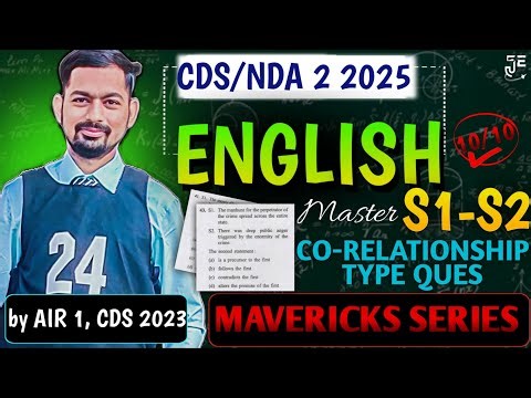 How To Solve S1-S2 Correlation Ques || New Pattern || For CDS/NDA 2 2025 || By UPSC CDS AIR 1