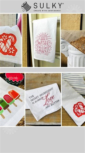 Embroidery Library and Urban Threads are proud to partner with Sulky of America on their new "All the Towels" Embroidery Sewing Session! This session starts June 11 and contains 6 lessons with videos, demonstrating how to embroider everything from tea towels to terrycloth dishtowels. Register here: https://sewingonline.sulky.com/a/2147848812/zh6EUD74 Plus, you can order an optional kit (sold out but restocking June 24) containing everything you'll need to complete the projects: towels, stabilize