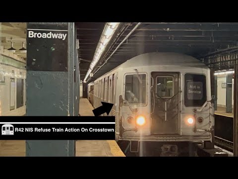 IND Crosstown Line: R42 NIS Refuse train Action @Metro-Lorimer St/Bway Ft: ‪@HidsRailfan‬