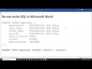 Do not write SQL in Microsoft Word