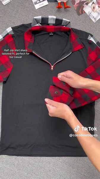 Half-zip shirt sharp tailored fit, perfect for biz casual #fashion #fallfashion #trend #tiktokshop #ootd #shopping #streetwear #tiktokshopblackfriday #tiktokshopcybermonday #spotlightfinds