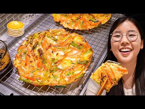 CRISPY Korean Vegetable Pancake 🥞 (The TRENDING way to eat your veggies!)