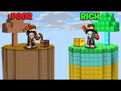 DIRT ISLAND VS DIAMOND ISLAND IN ONE CHUNK MINECRAFT !!!
