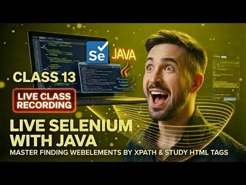 Selenium Java Class 13 Live: Master Finding WebElements By XPath & Study HTML Tags #seleniumjava