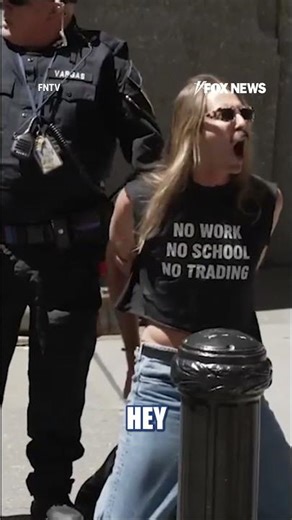 May Day agitators ARRESTED after chaining themselves to NYSE #shorts #us #news #foxnews
