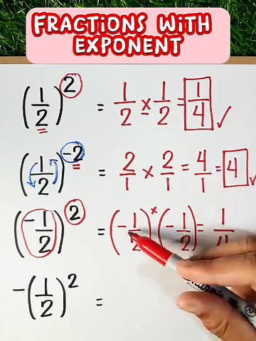 FRACTIONS WITH EXPONENT‼️ #math #mathteachergon #mathreview #mathtutorials | Math Tutorials