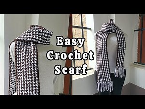 EASY CROCHET SCARF tutorial | How to crochet scarf for beginners | step by step