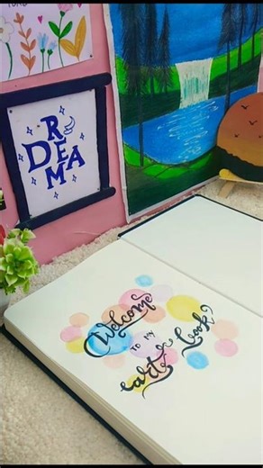 #New drawing book first page ideas🖌#painting #easy drawing#dairy first page ideas#art#art n craft