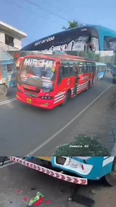 Accident CCTV camera catching 📷 2 pvt buses Credite to respective owner ✅ | Classic TNSTC KL buses