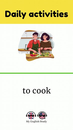 English Vocabulary - Lesson 7 (Daily activities 2) #learnontiktok #learnenglish #englishvocabulary #englishteacher #englishtips #studyenglish #esl #Vocabulary #englishlessons #myenglishstudychannel