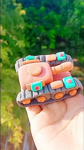 How to make easily army tank with clay✨#foryou #toys #claycrafts #music #diy