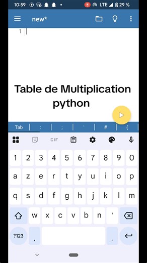 comment faire un table de multiplication avec python #code #python #dev #views #informatique