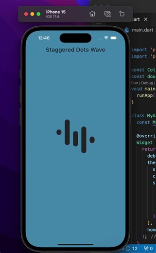 Staggered Dots Wave Flutter Loading Animation | Flutter Animation #shorts