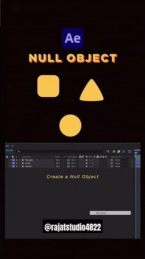 After effects tutorial for beginners : null object #aftereffects #tutorial #youtubeshorts #shorts